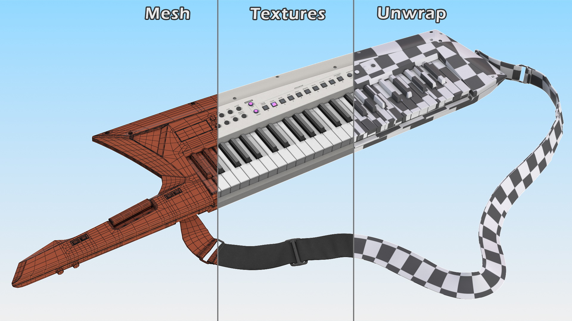 Keytar White 3D