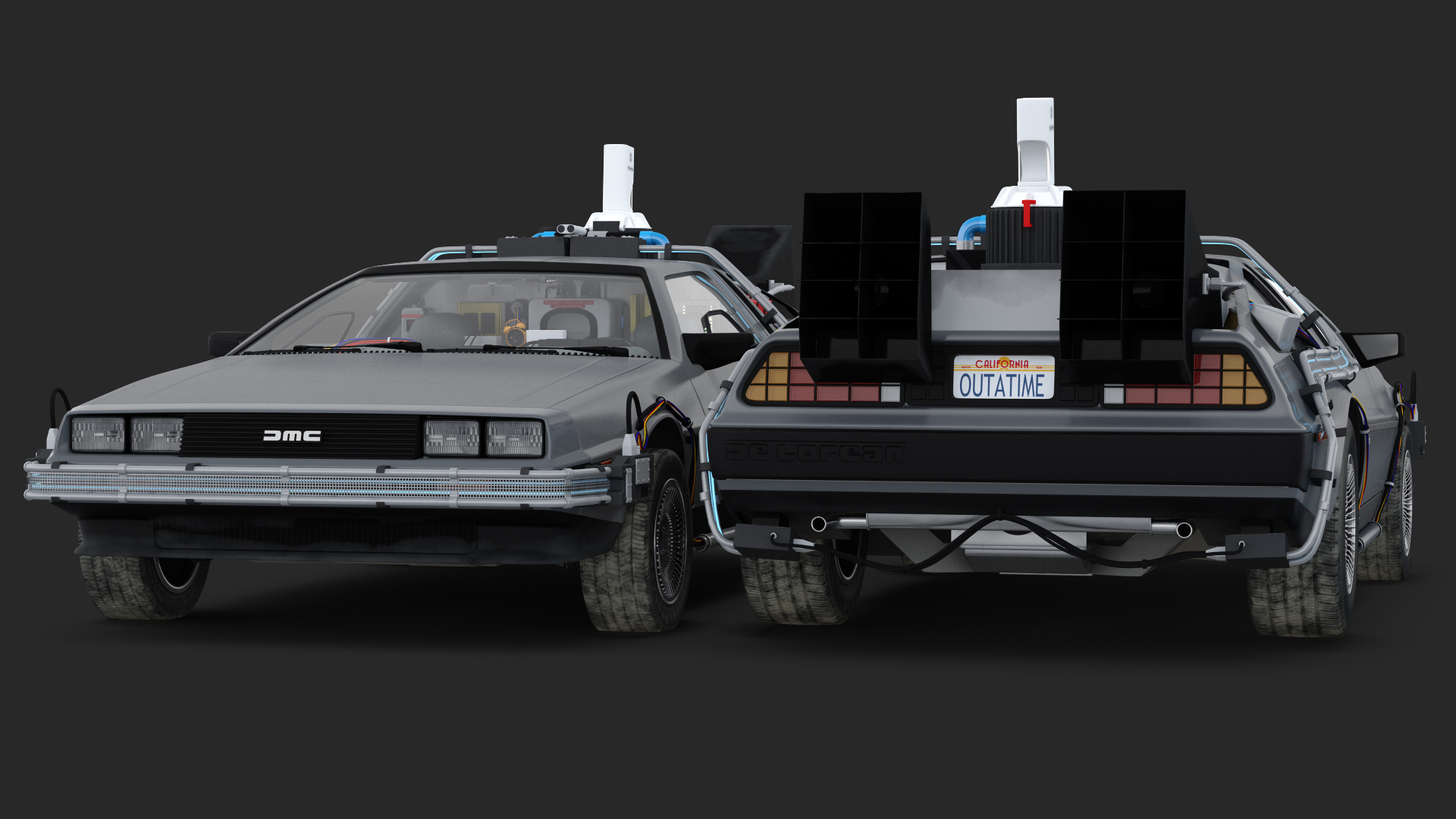 3D model DeLorean DMC-12 Time Machine Rigged