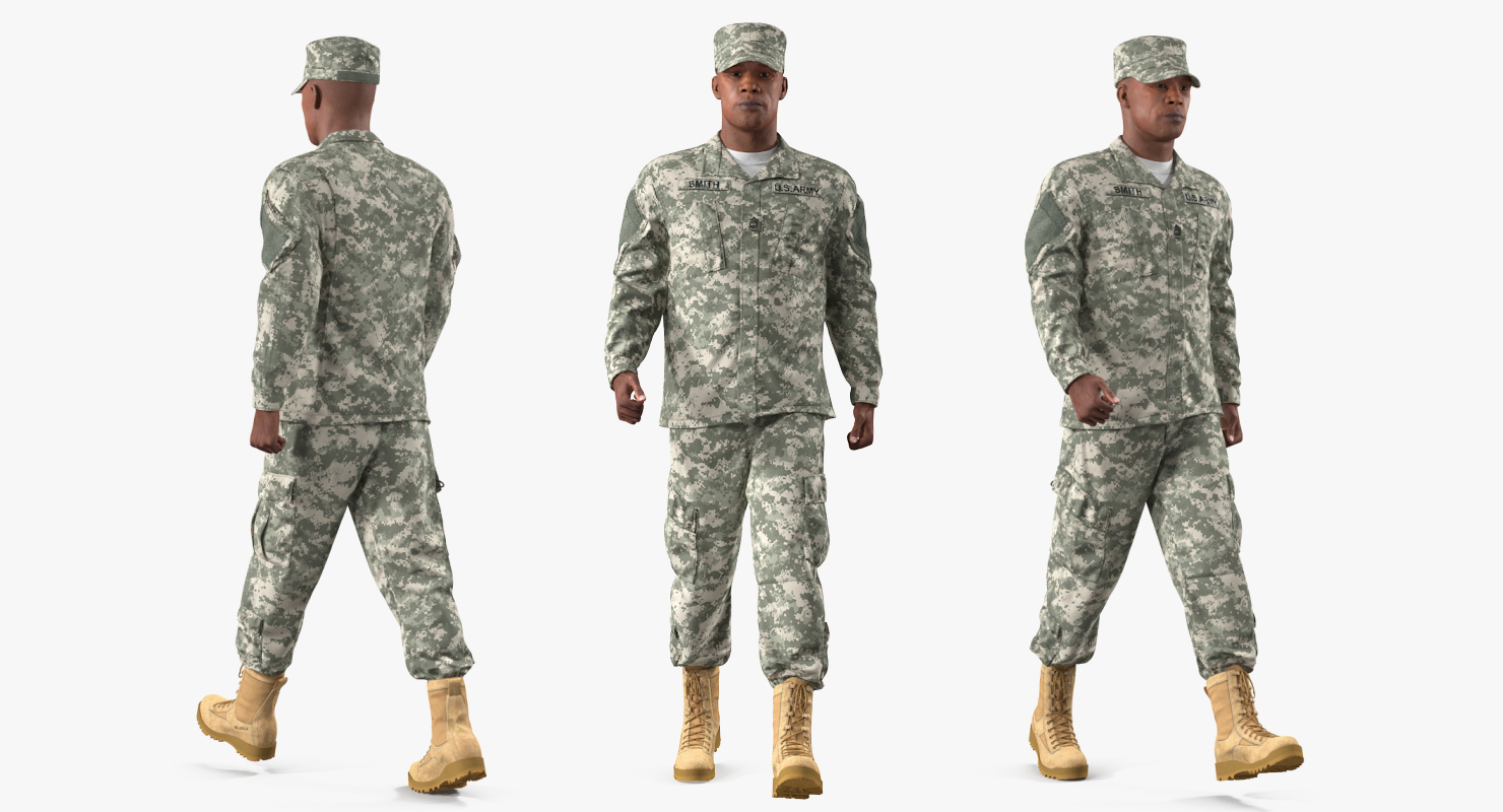 US Army Soldier Marching Pose 3D model