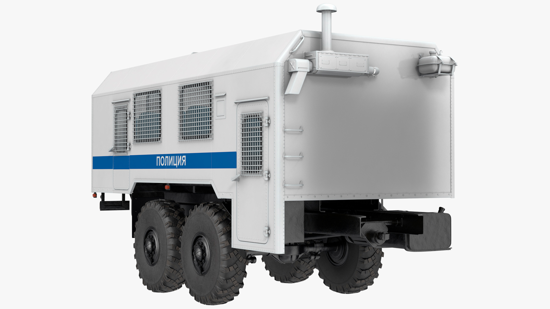 3D Russian Police Truck Wagon