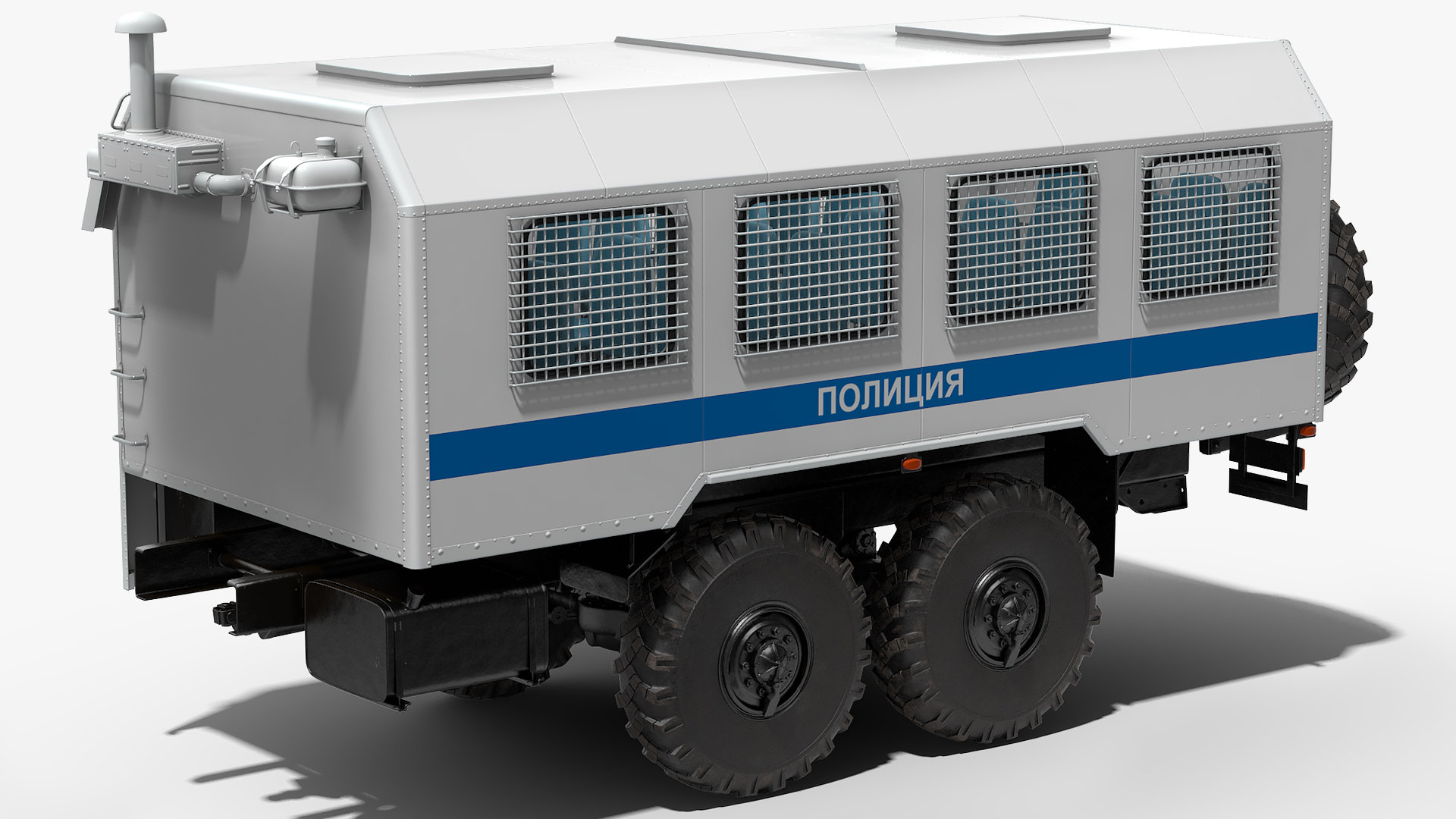 3D Russian Police Truck Wagon