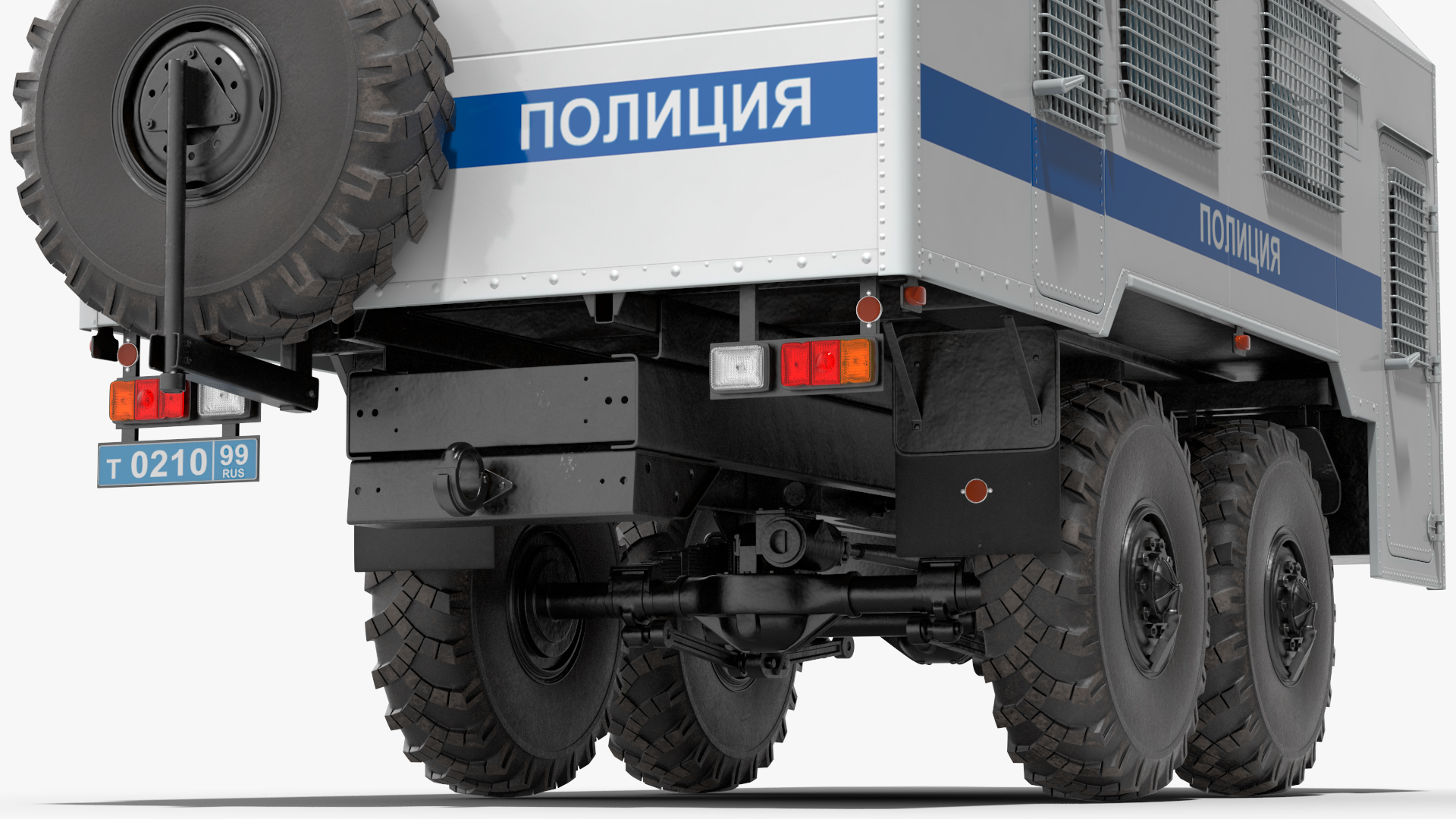 3D Russian Police Truck Wagon