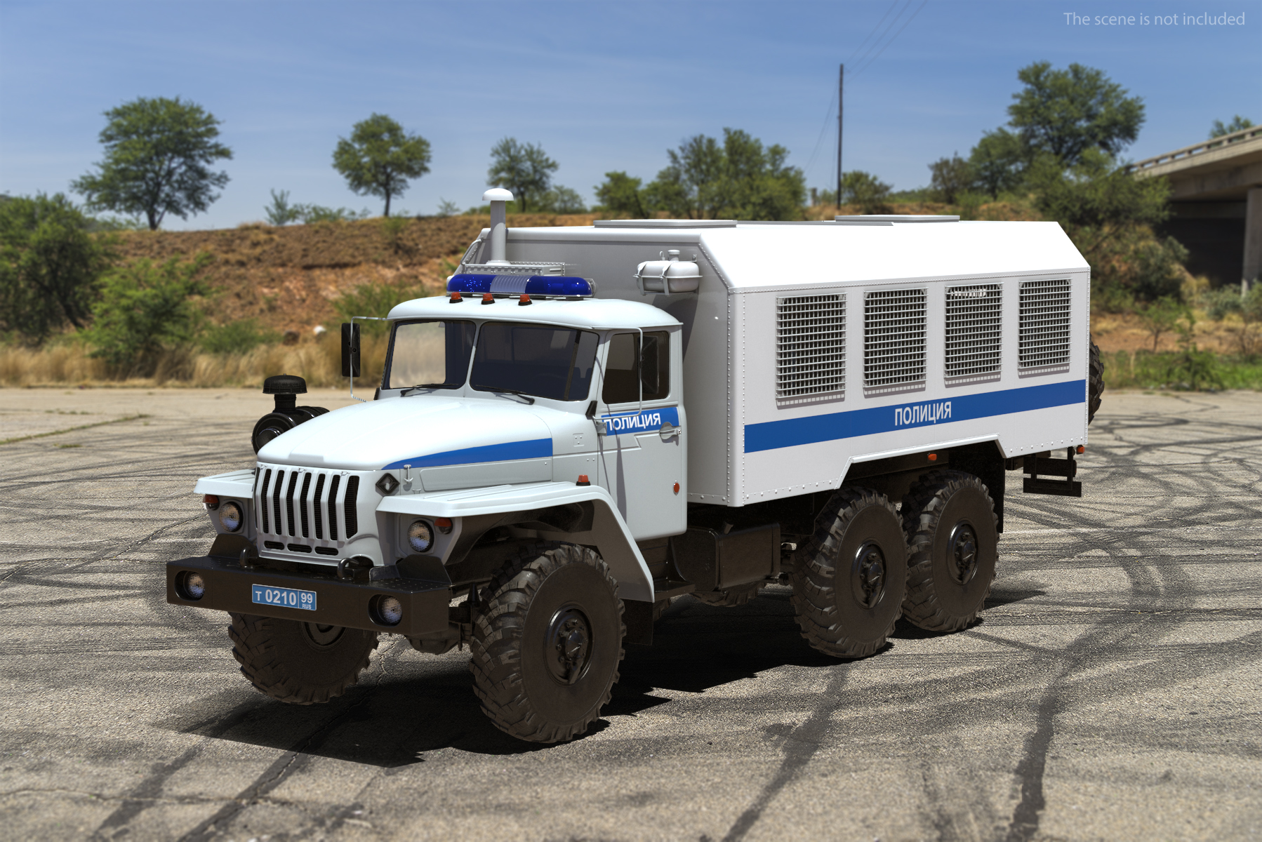 3D Russian Police Truck Wagon