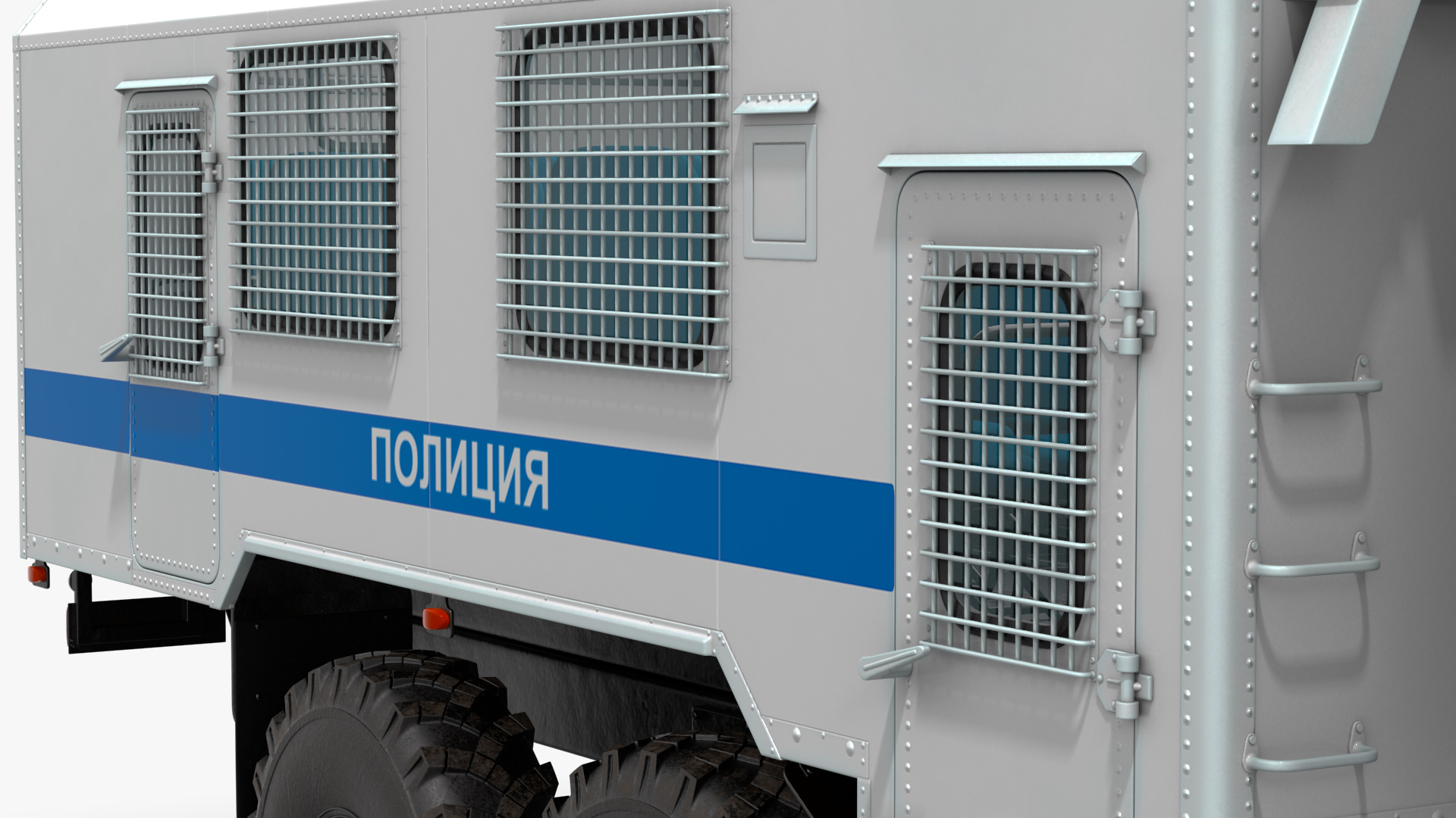 3D Russian Police Truck Wagon