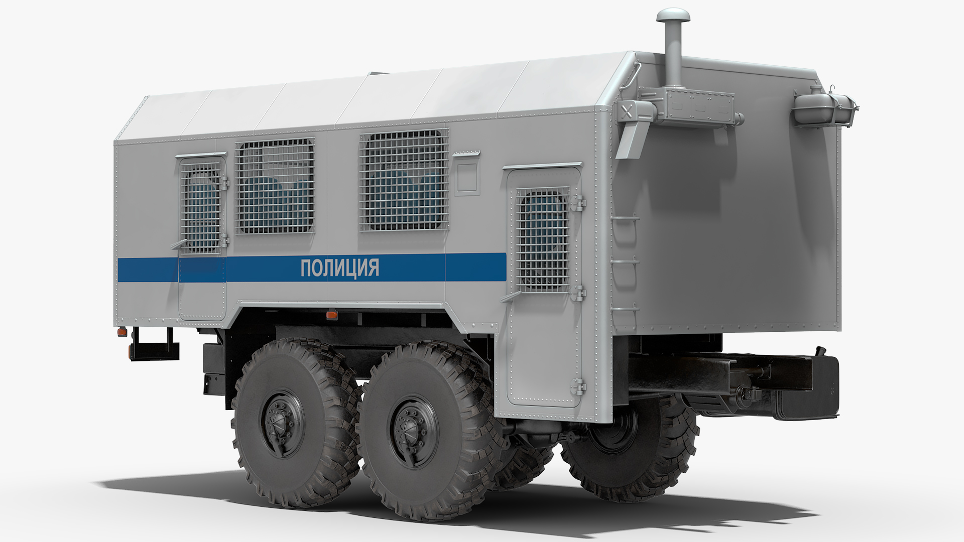 3D Russian Police Truck Wagon