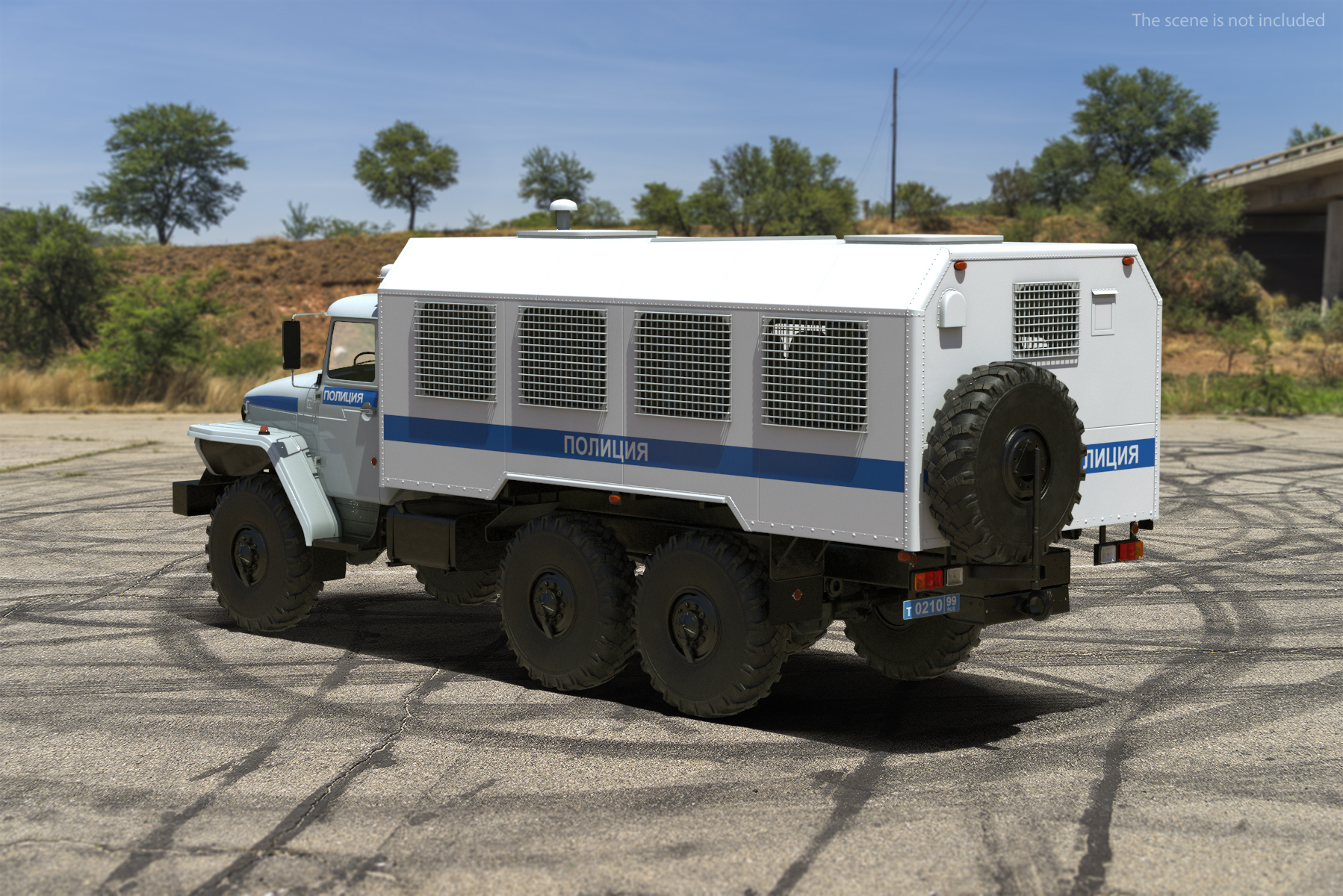 3D Russian Police Truck Wagon