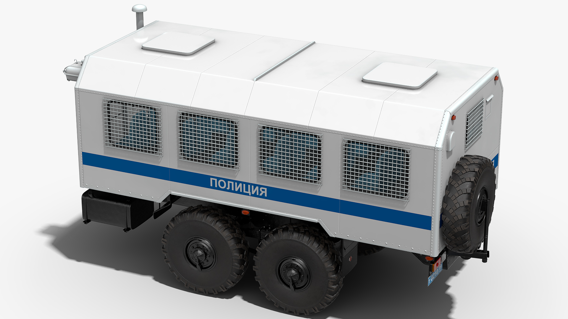 3D Russian Police Truck Wagon