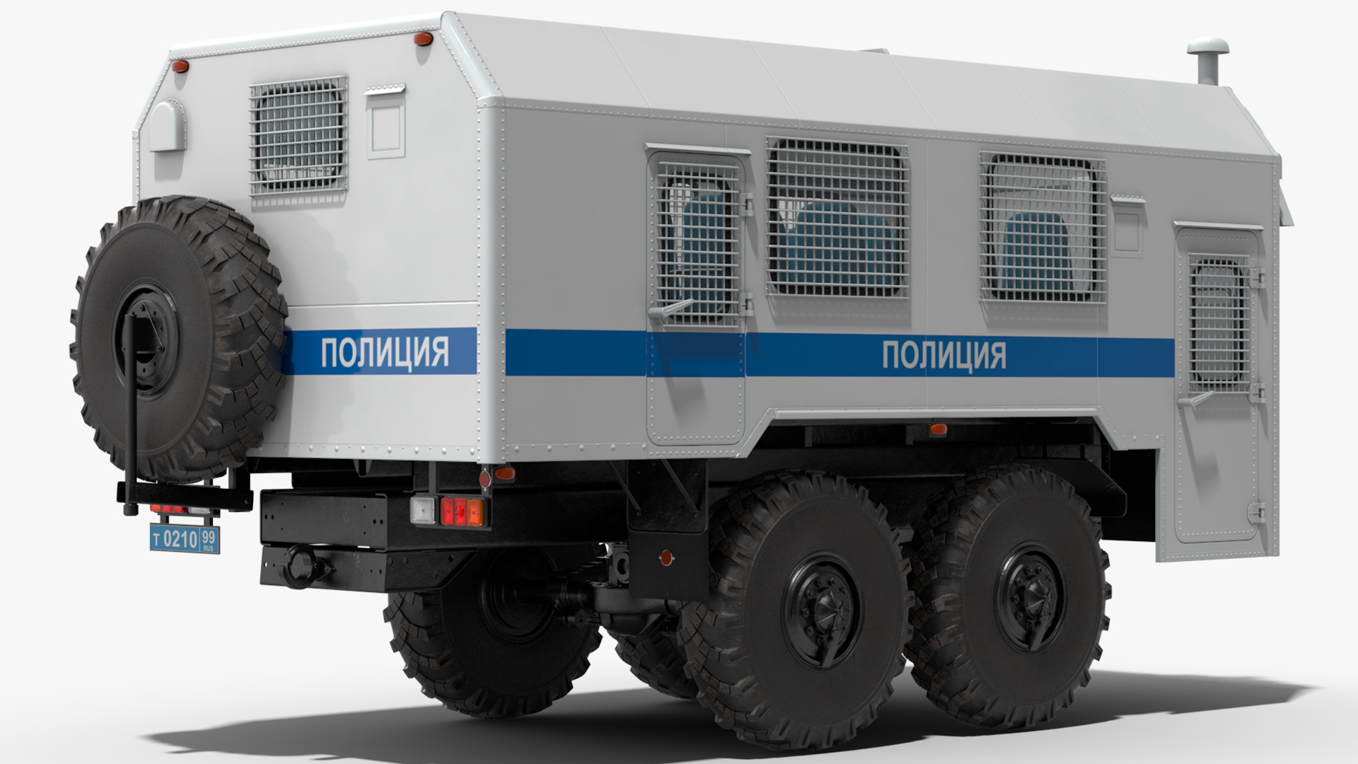 3D Russian Police Truck Wagon