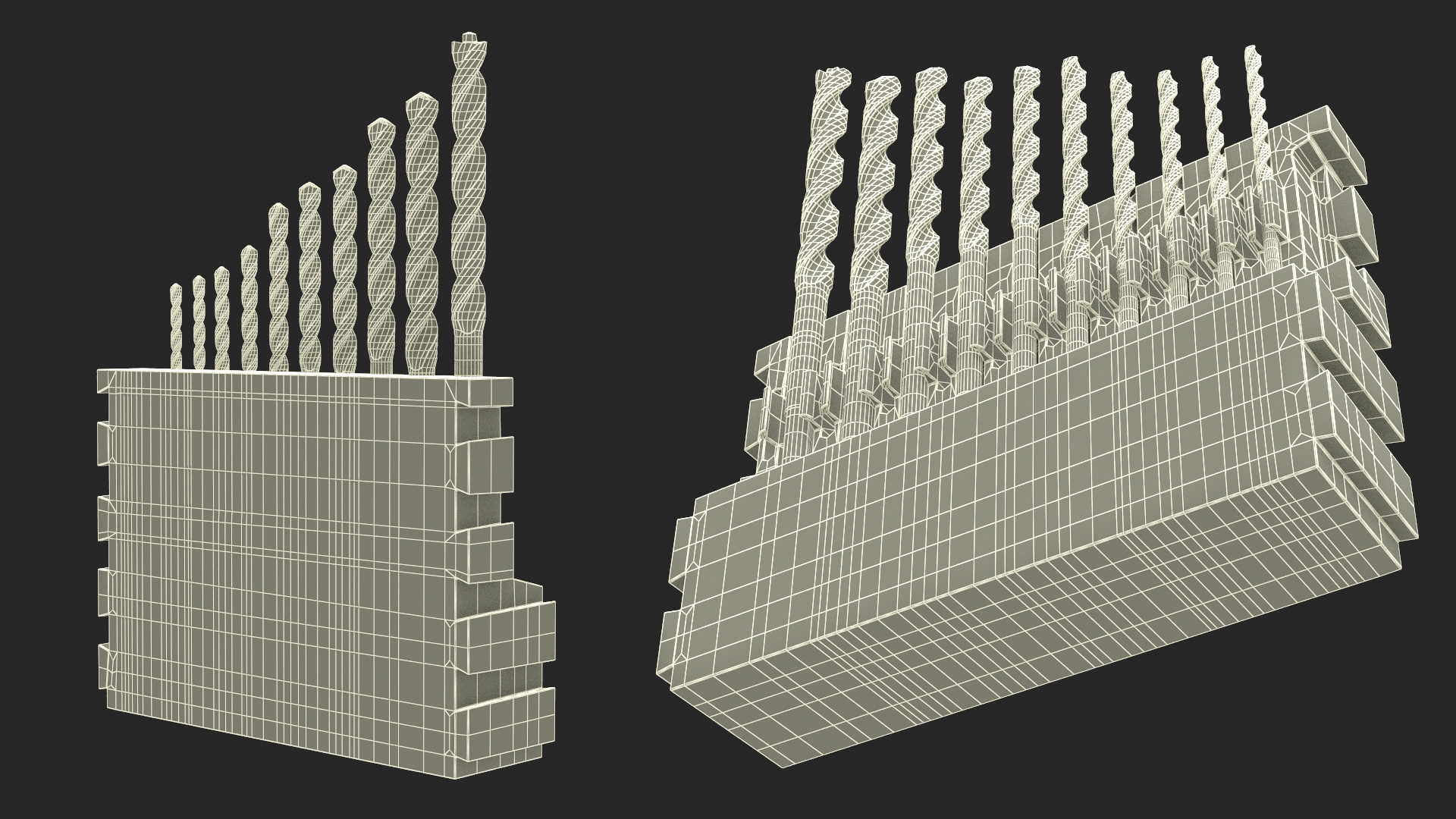 3D Steel HSS Drill Bit Set model