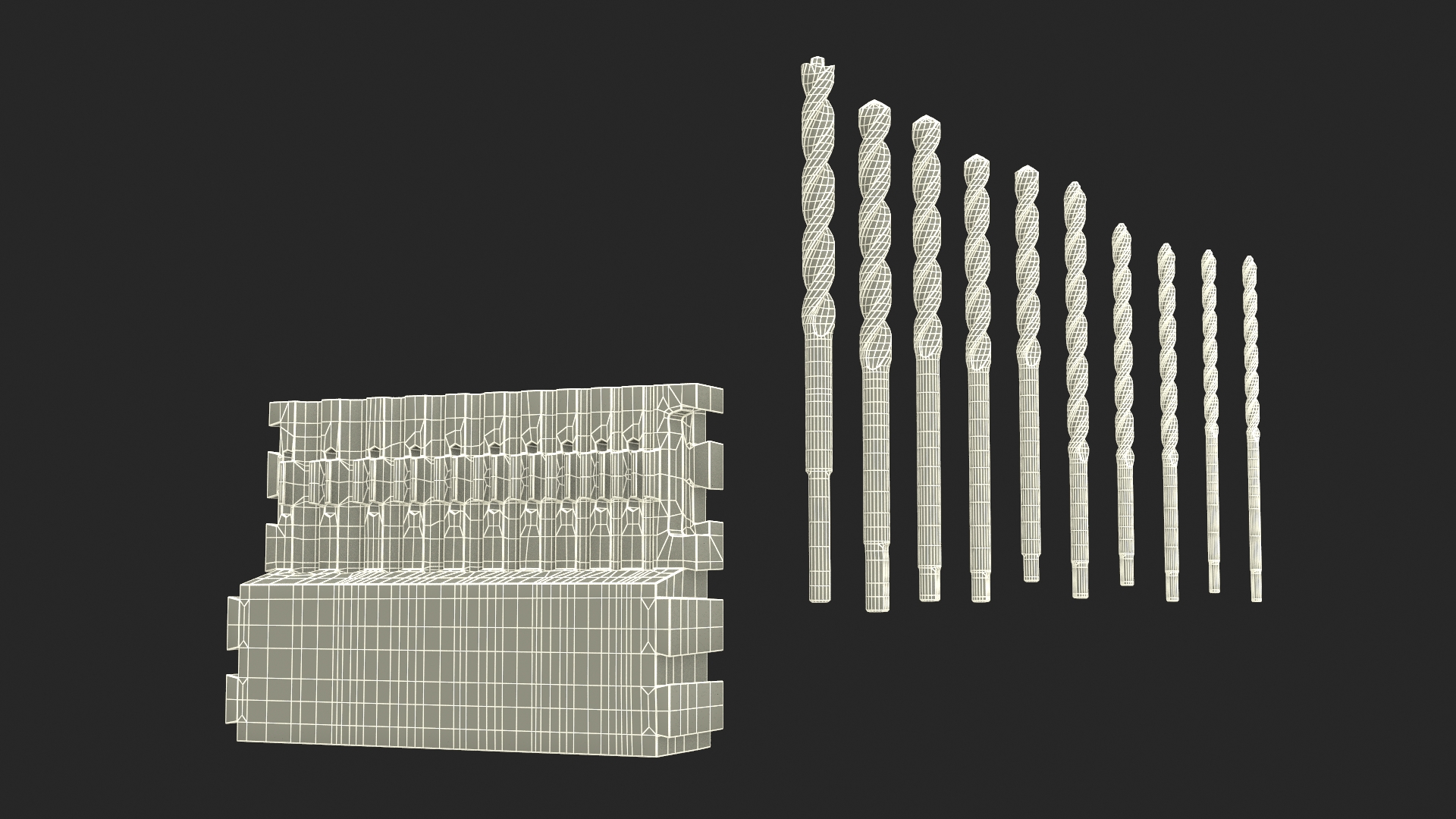 3D Steel HSS Drill Bit Set model