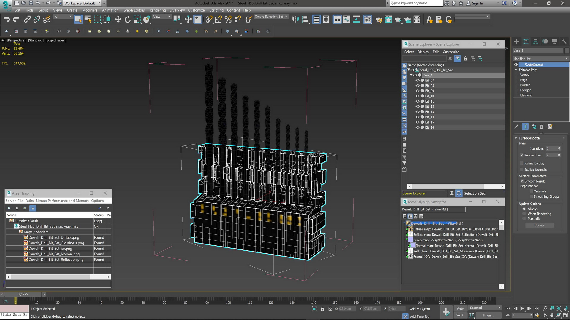 3D Steel HSS Drill Bit Set model