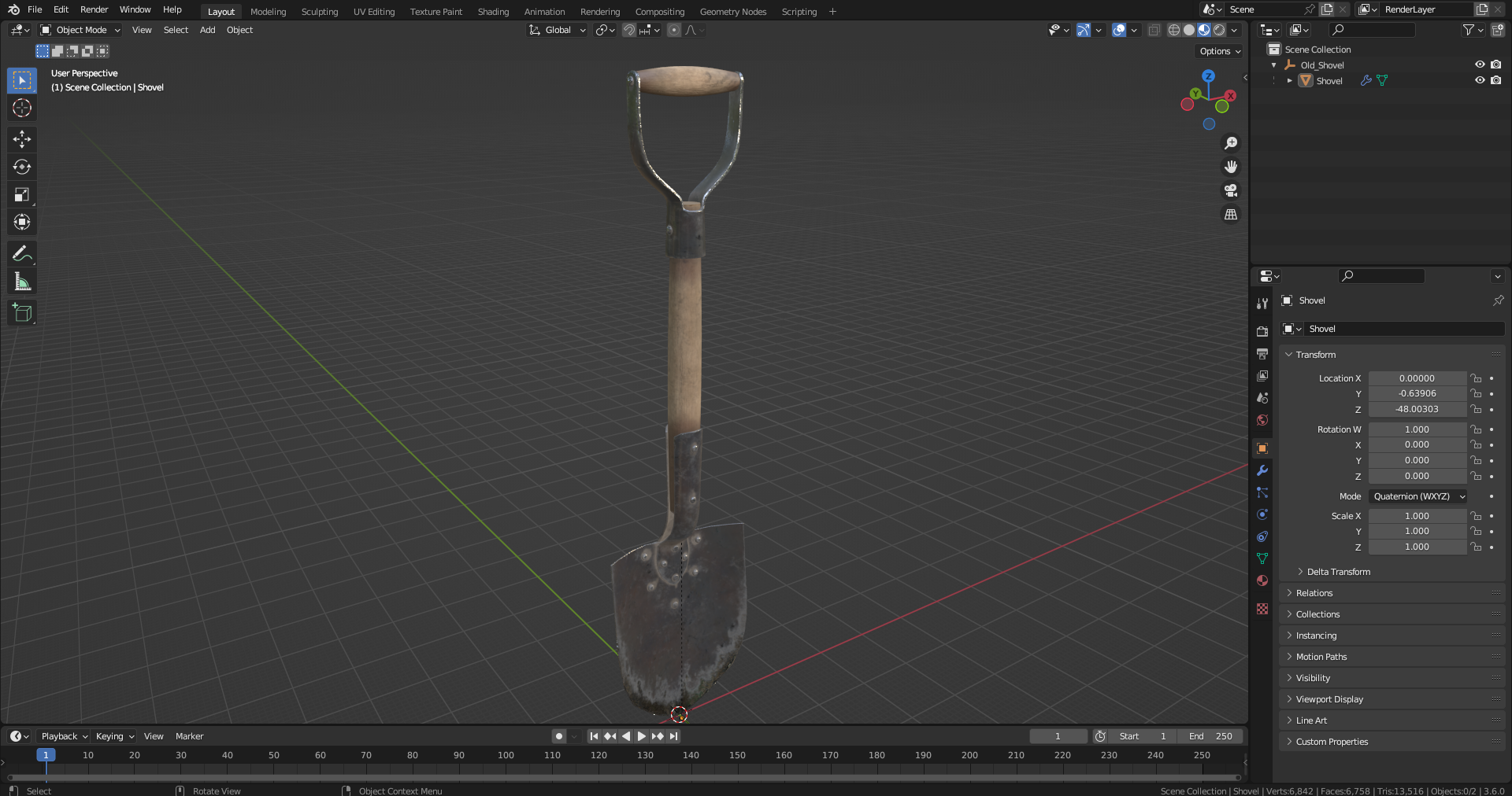 3D model Old Shovel