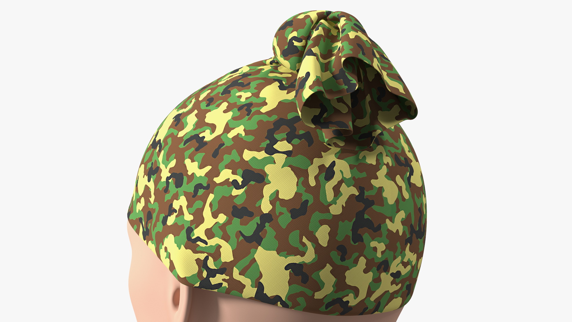 3D Neck Gaiter weared on Head Camo