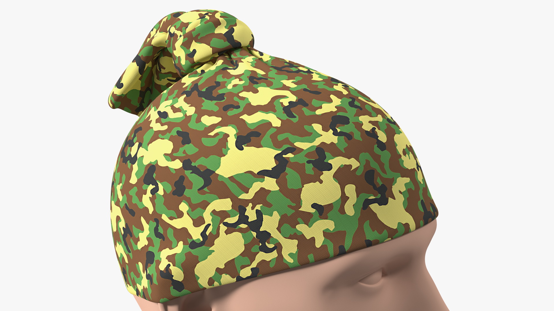 3D Neck Gaiter weared on Head Camo