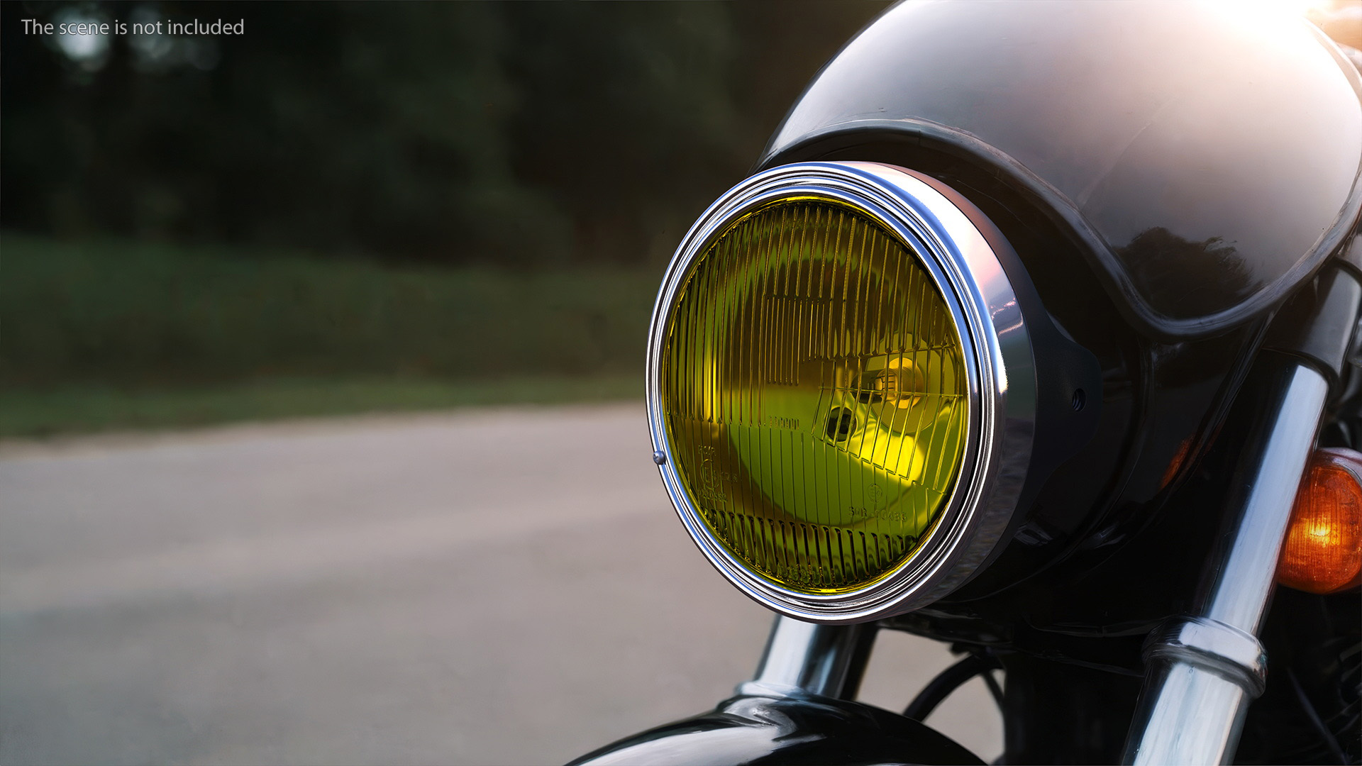 Motorcycle Headlight Yellow 3D