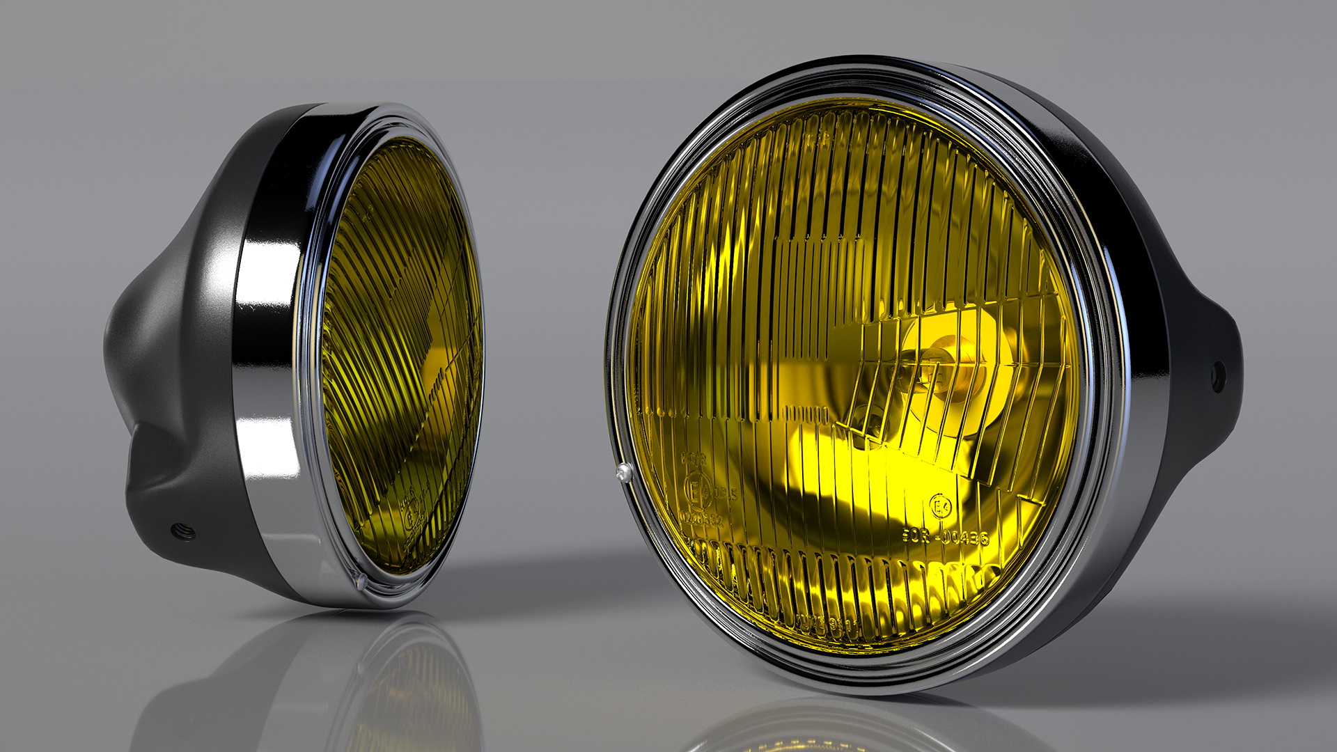 Motorcycle Headlight Yellow 3D