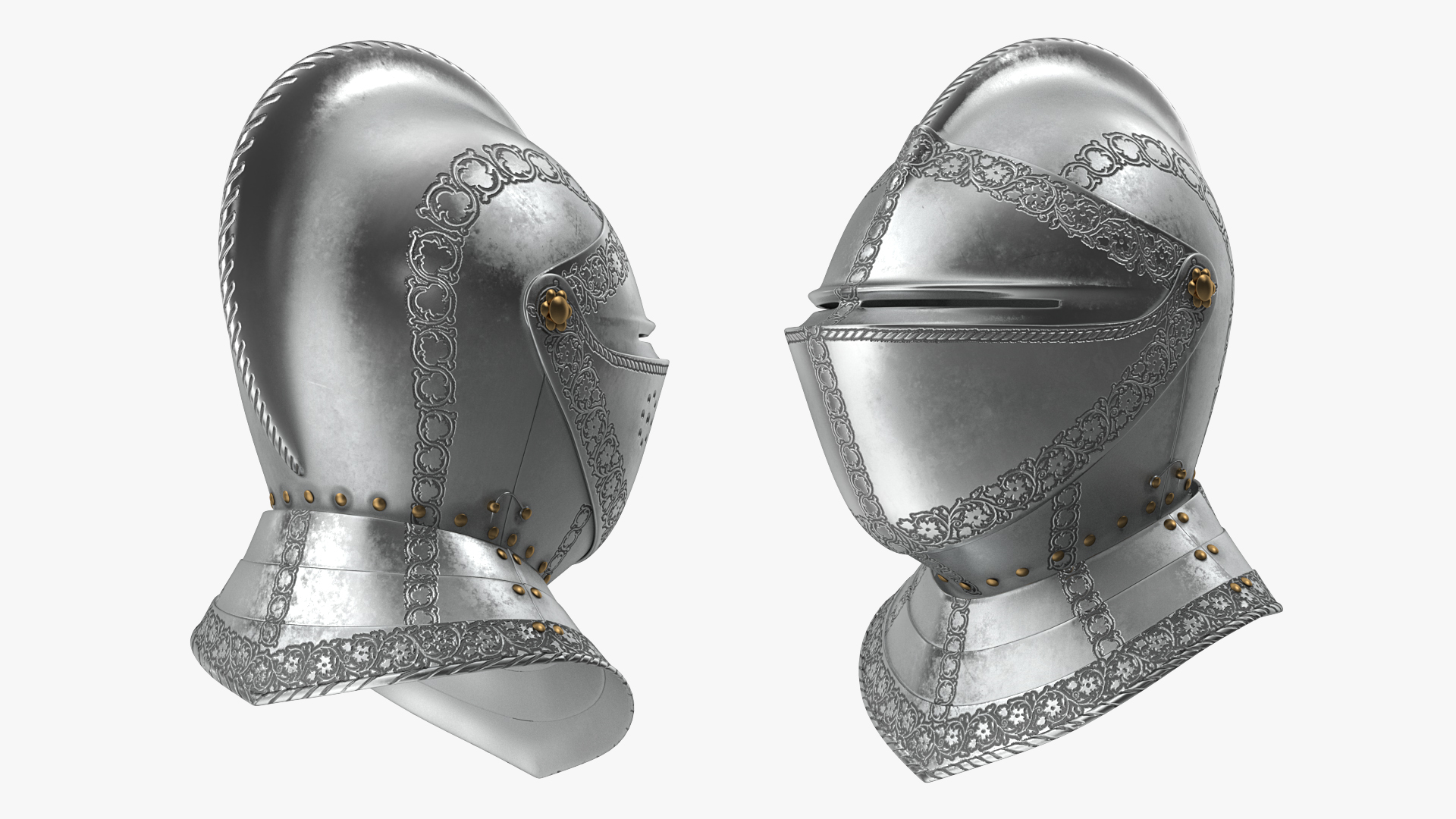 3D Medieval Armet Helmet