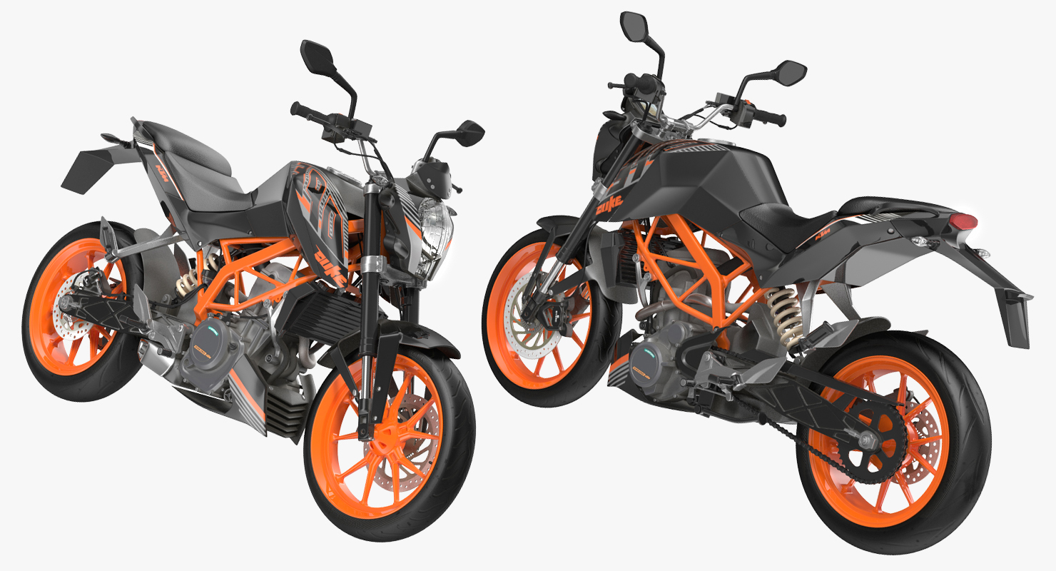 3D model Motorcycle KTM Duke 390 2016 Rigged