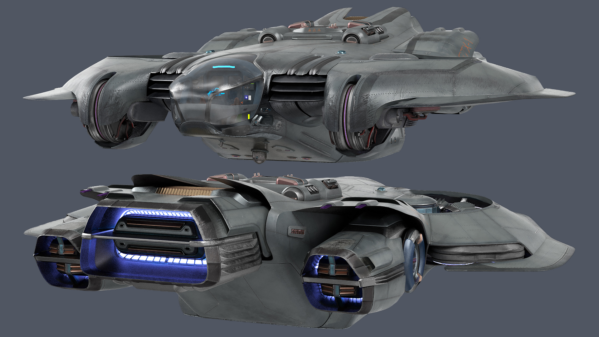 Sci Fi Dropship Rigged 3D