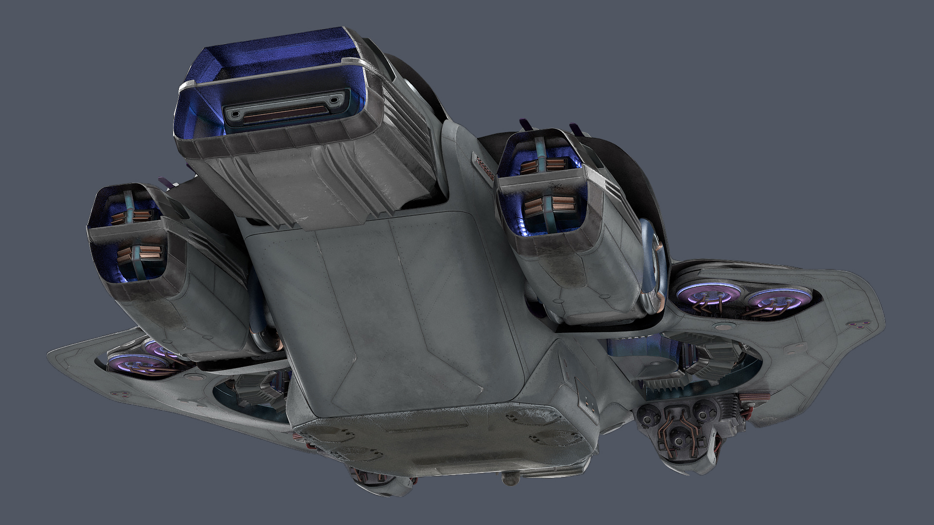 Sci Fi Dropship Rigged 3D