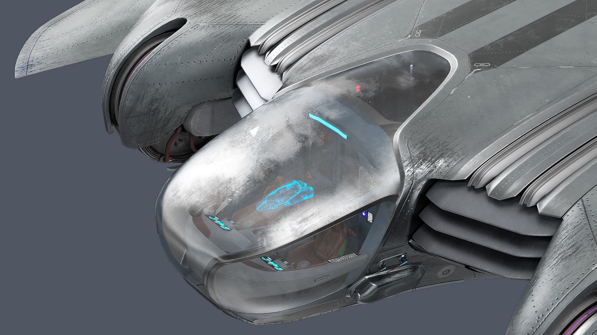 Sci Fi Dropship Rigged 3D