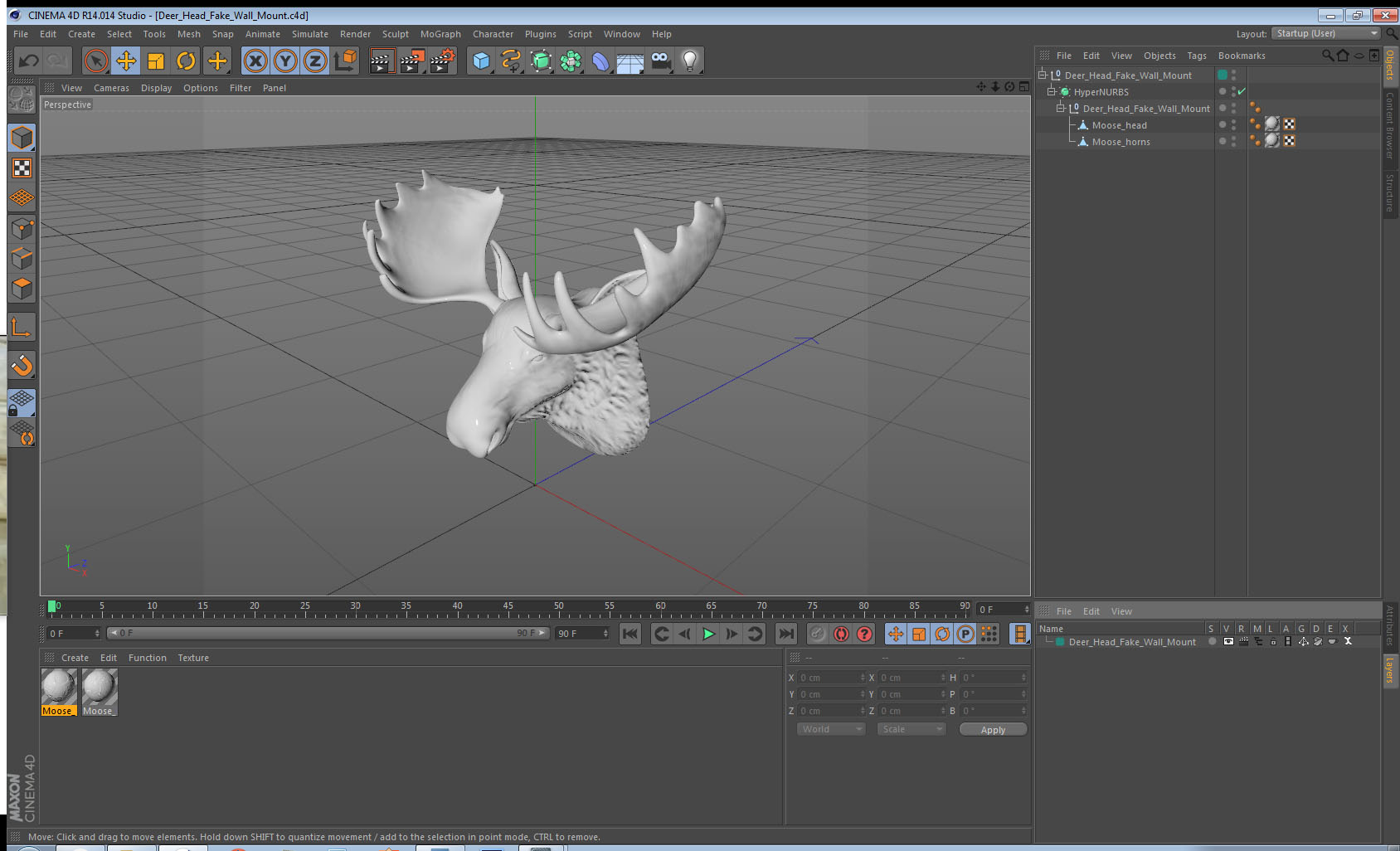 3D model Deer Head Fake Wall Mount