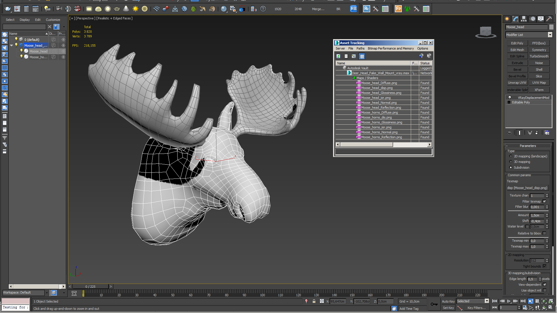 3D model Deer Head Fake Wall Mount