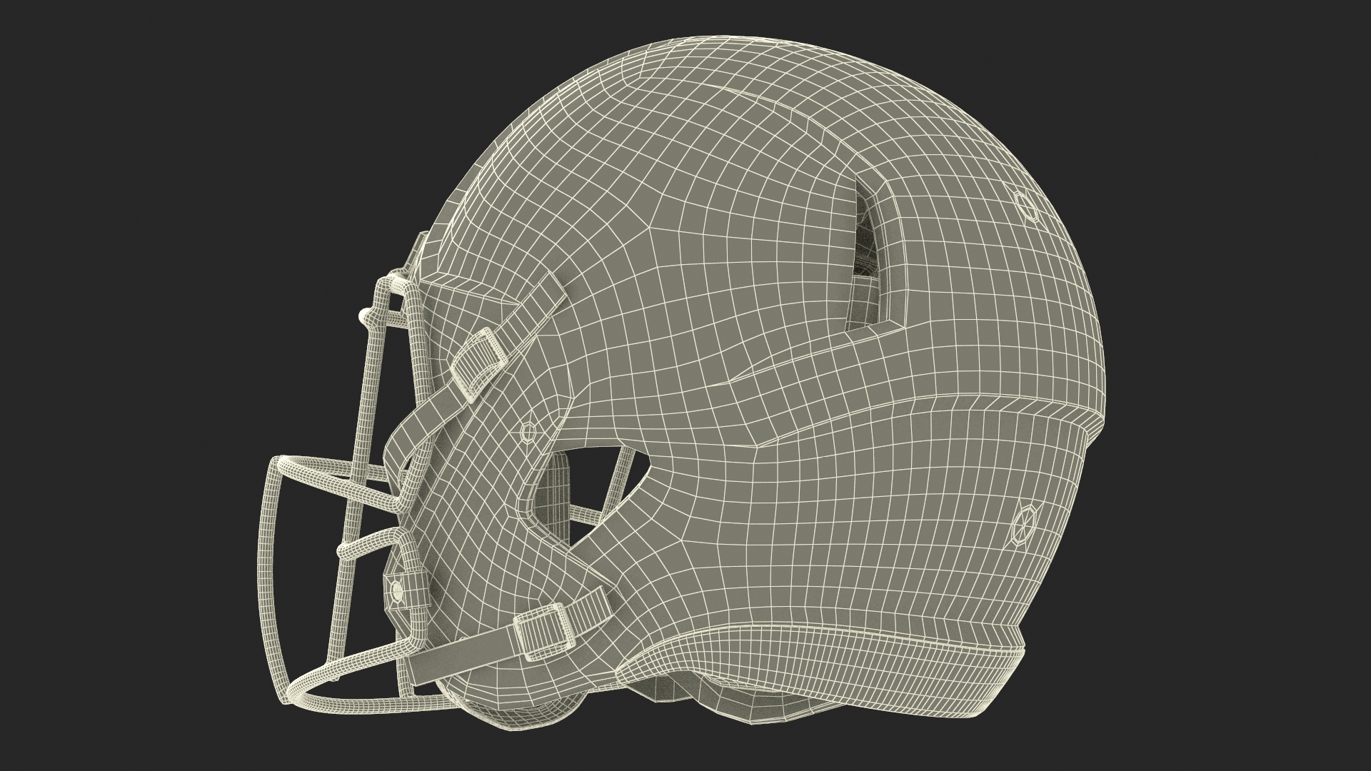 3D model Helmet Red American Football Player