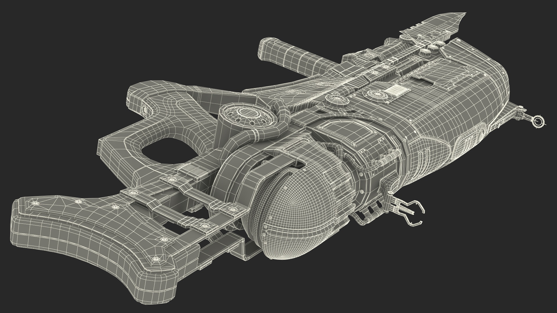 Sci Fi Rifle with Bayonet Red 3D model