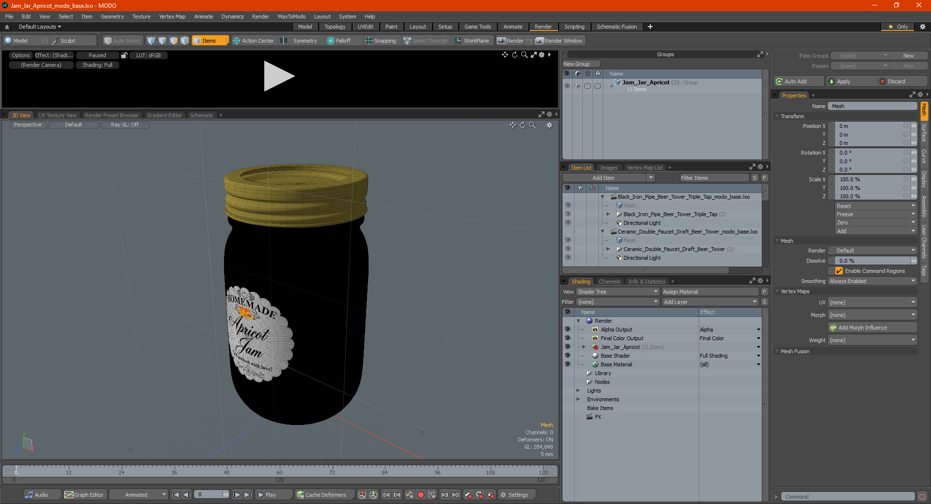 3D model Jam Jar Apricot