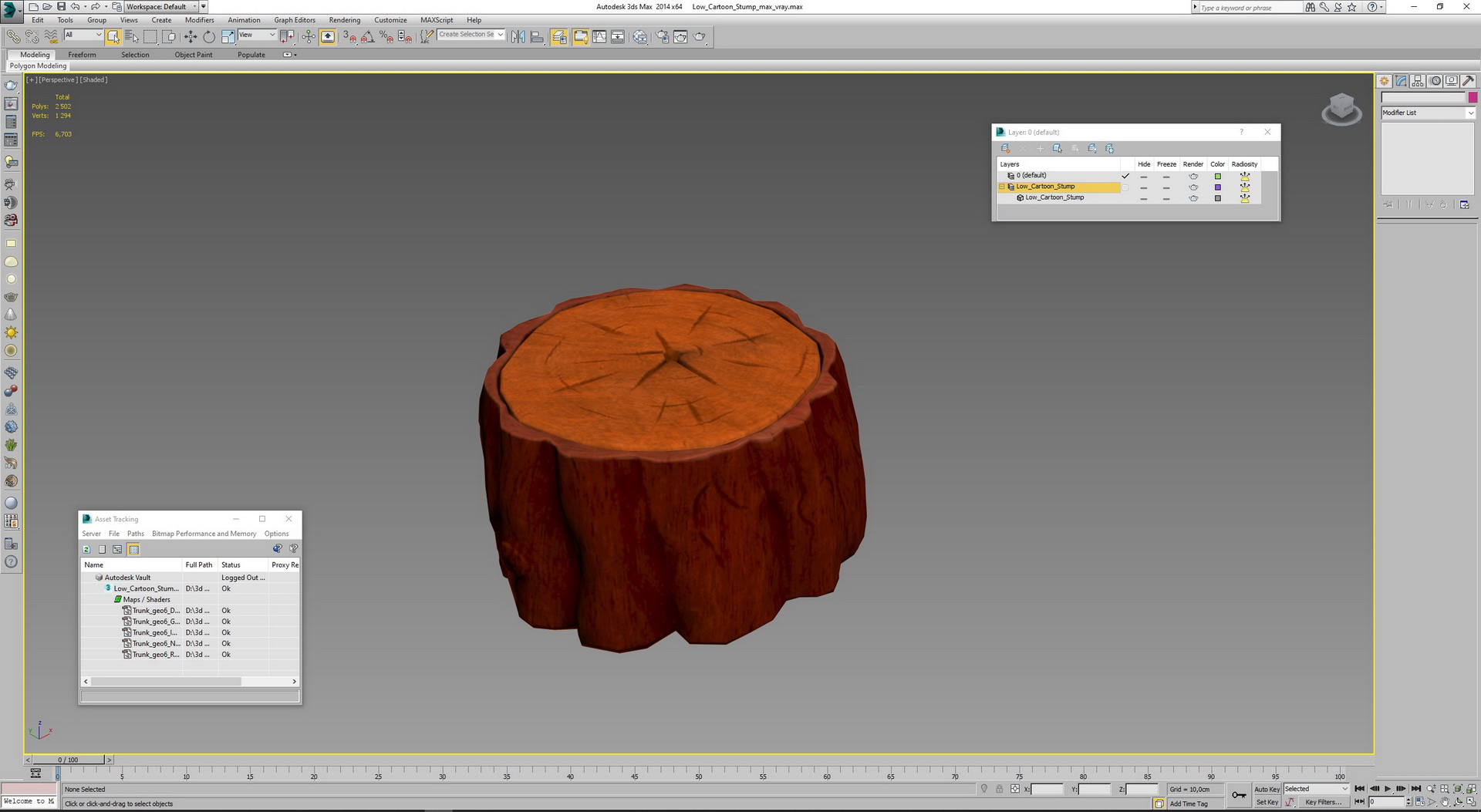 Low Cartoon Stump 3D