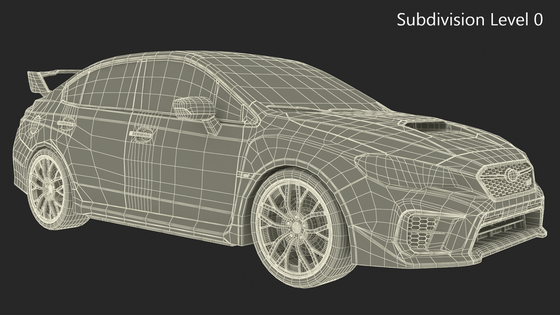 3D Subaru WRX 2021 Sedan Blue Rigged model