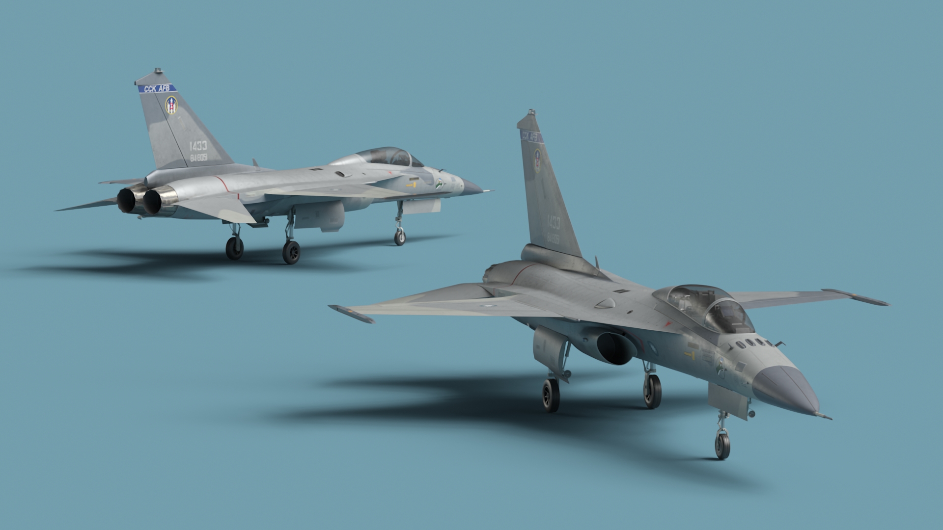 Unarmed Fighter Jet AIDC F-CK-1 Rigged for Cinema 4D 3D