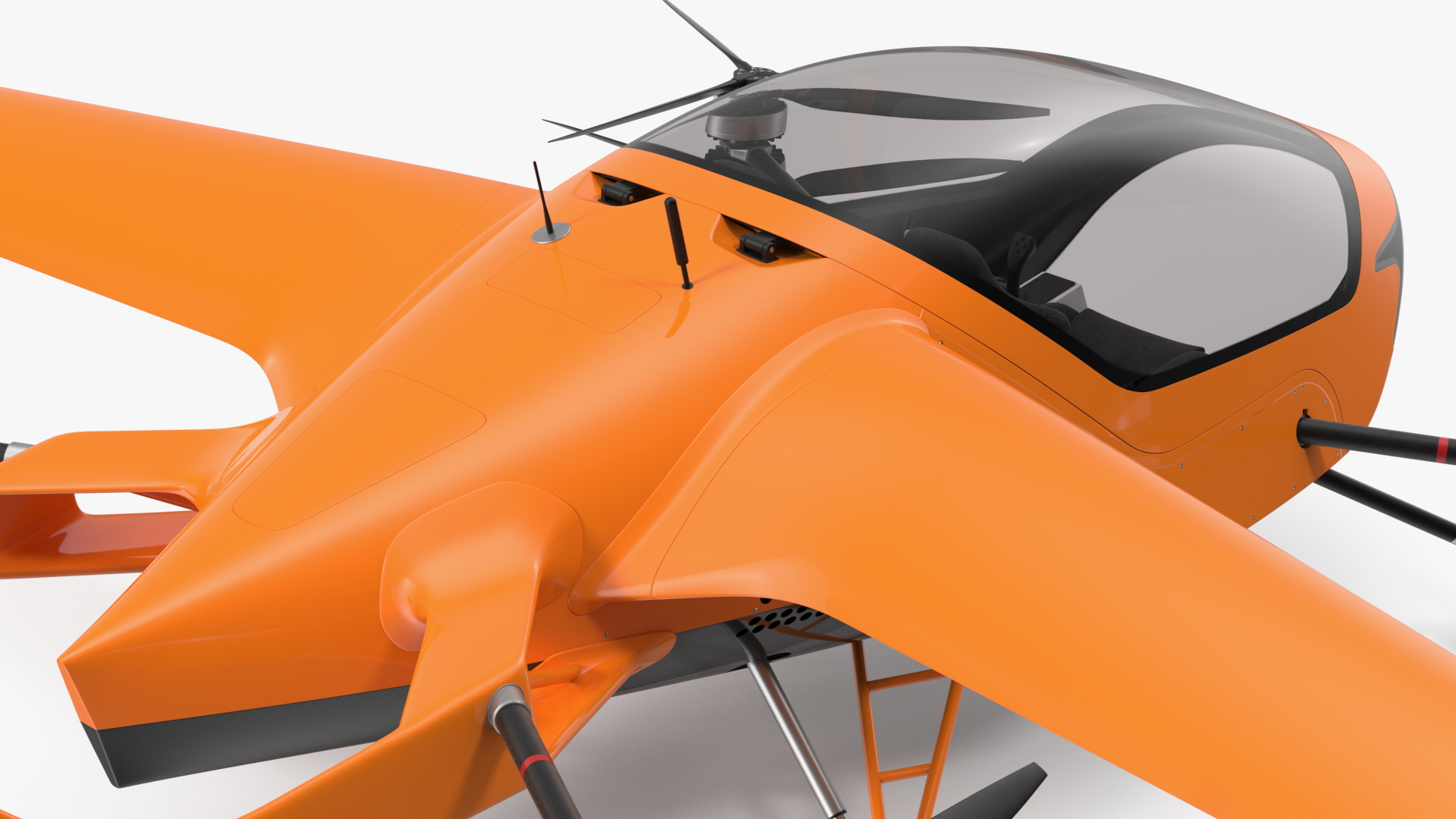 3D Sporty Two Seater Air Vehicle Rigged