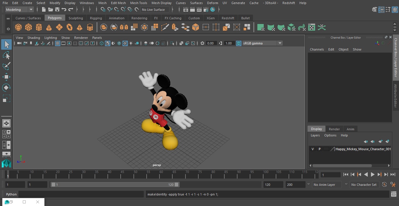 3D Happy Mickey Mouse Character model