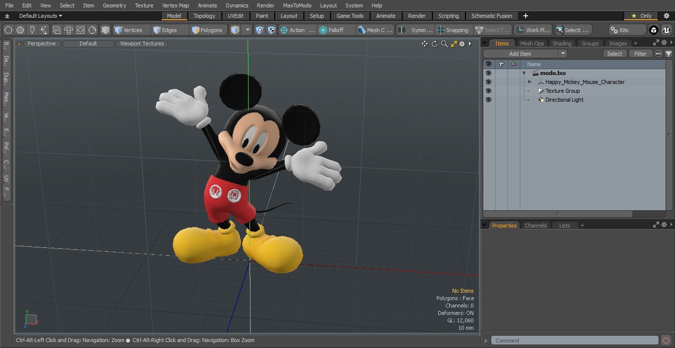 3D Happy Mickey Mouse Character model