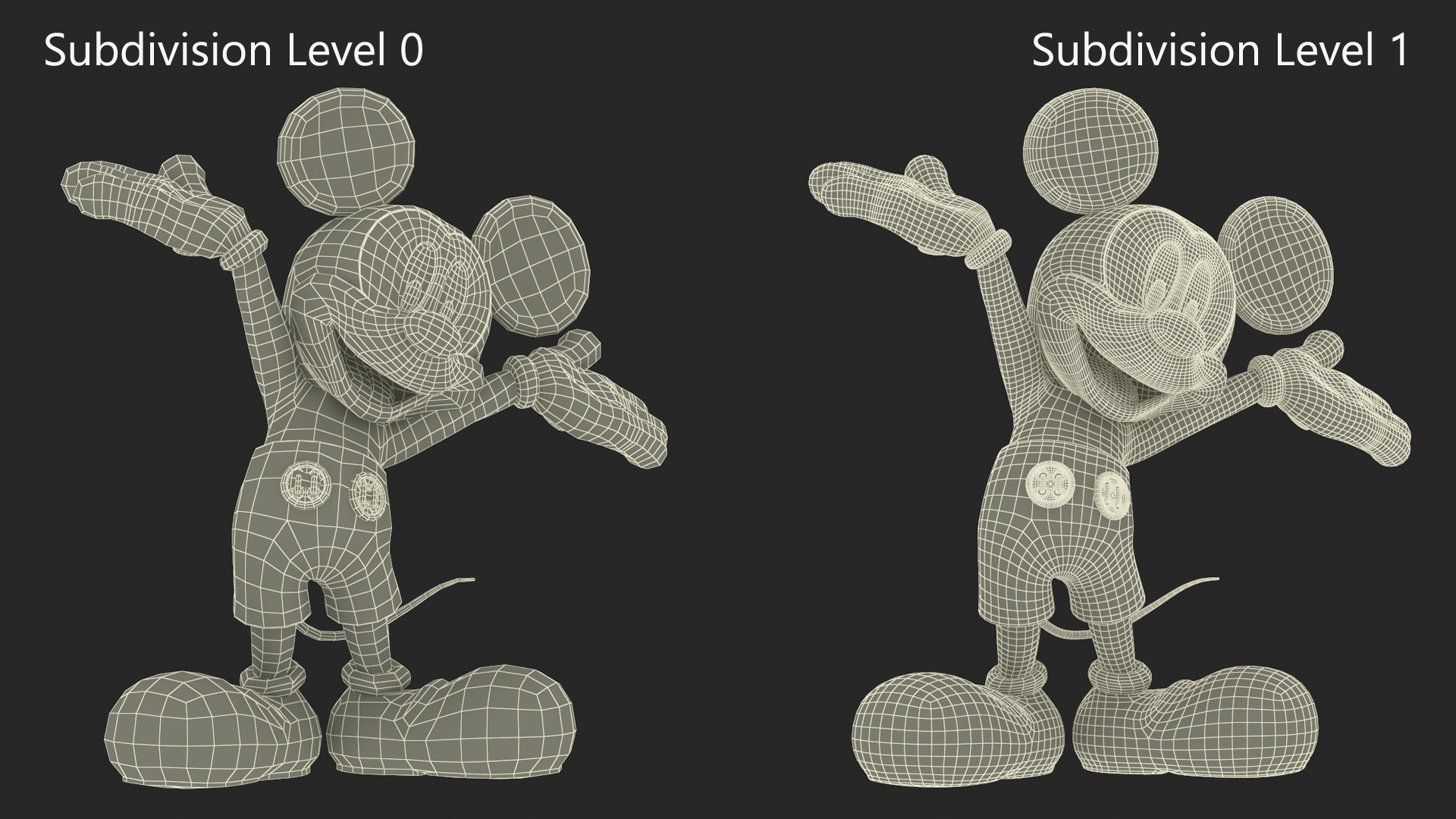 3D Happy Mickey Mouse Character model