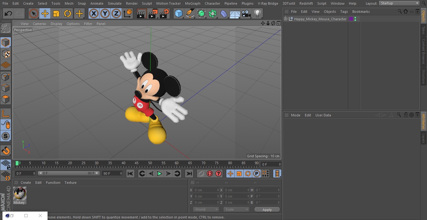 3D Happy Mickey Mouse Character model