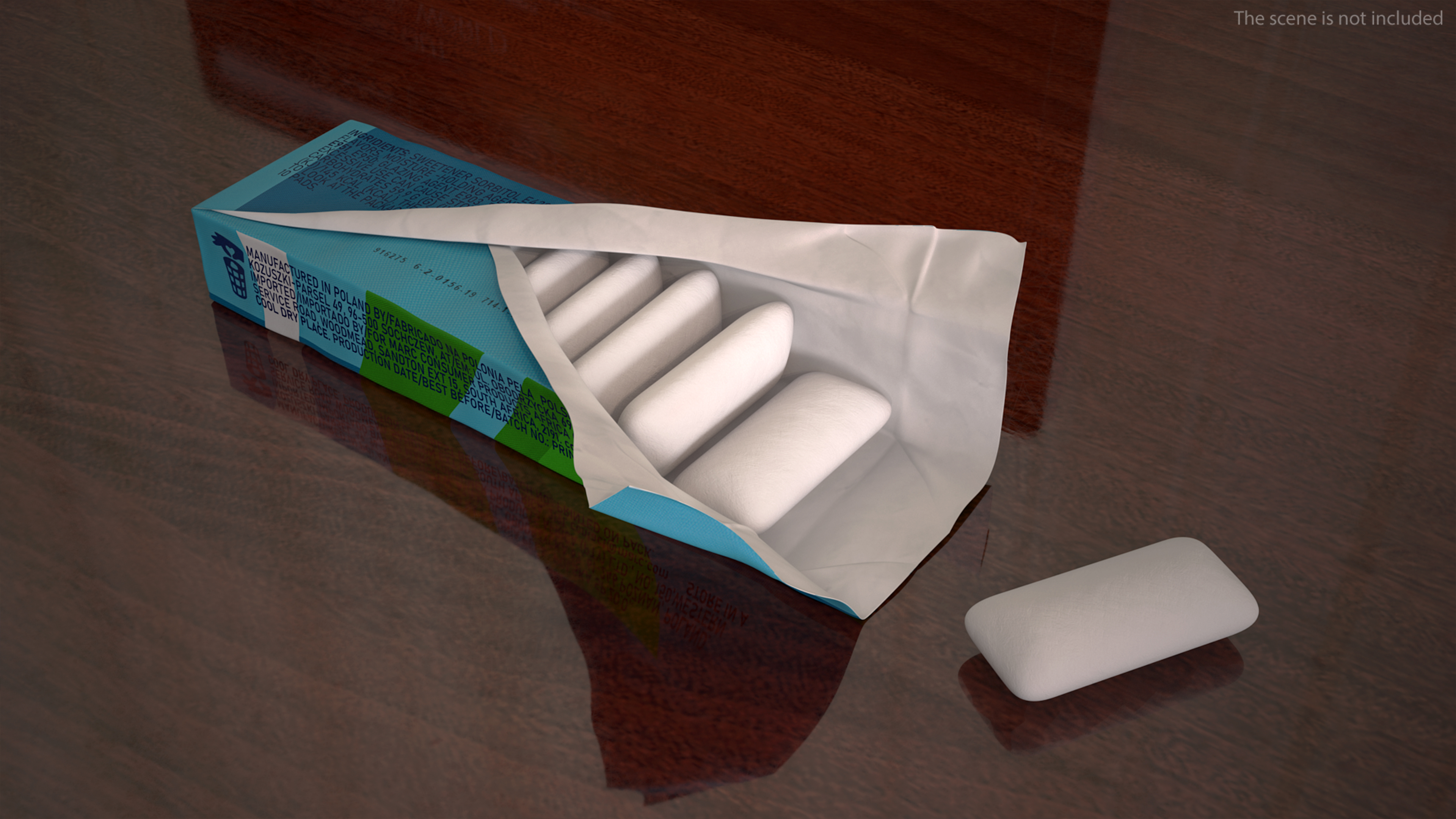 Chewing Gum Package Open with Pads 3D model