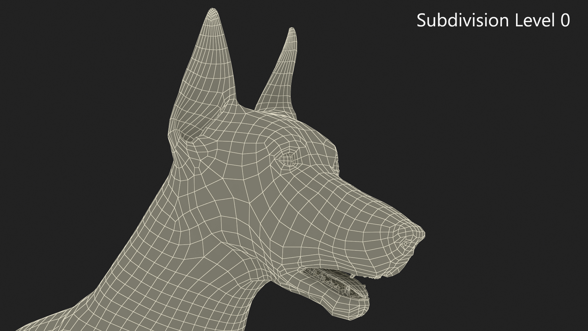 3D Doberman Dog Brown model