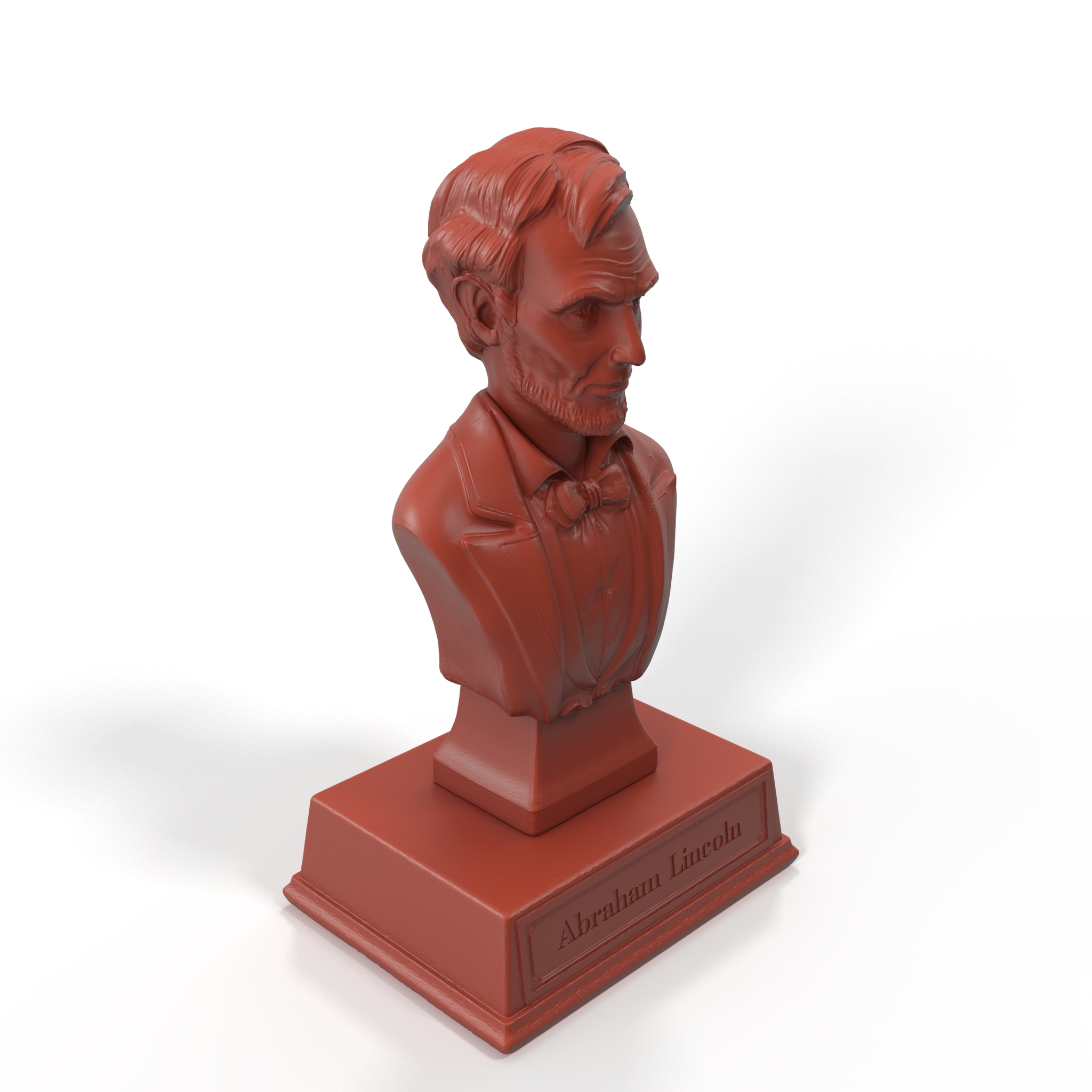 3D Bust of Abraham Lincoln on Pedestal for 3D Print model