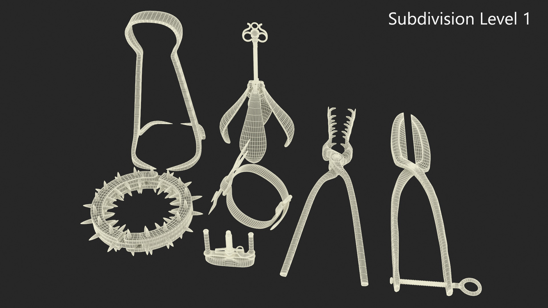 Medieval Torture Instruments Set 3D