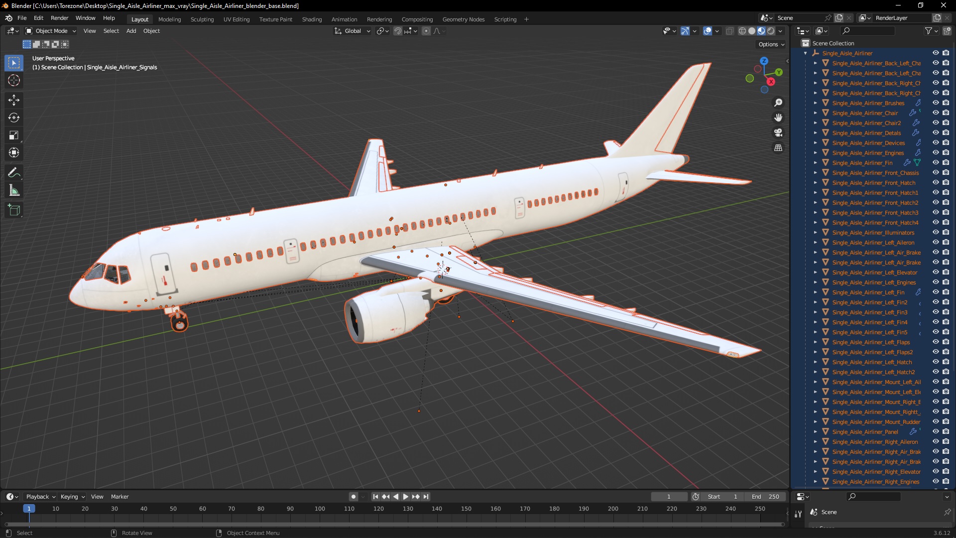 3D Single Aisle Airliner