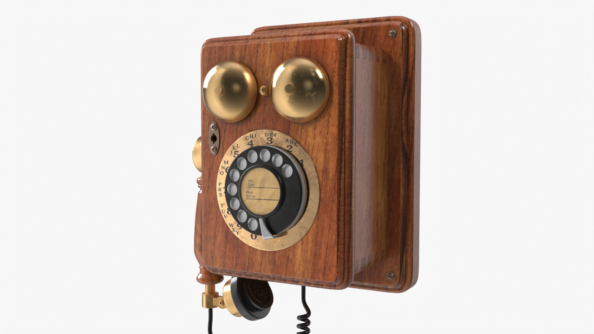 3D model Vintage Wooden Telephone Booth