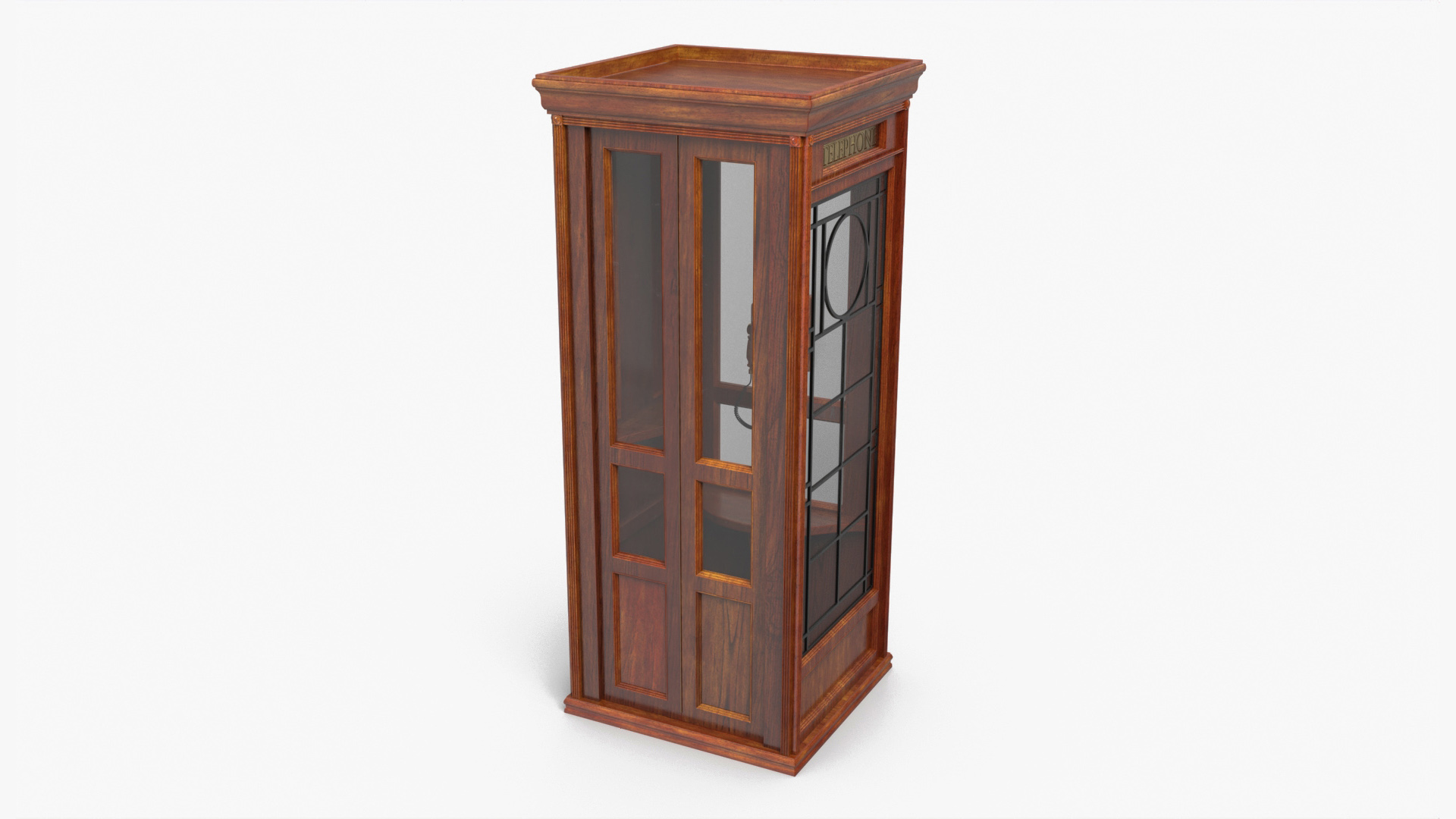 3D model Vintage Wooden Telephone Booth