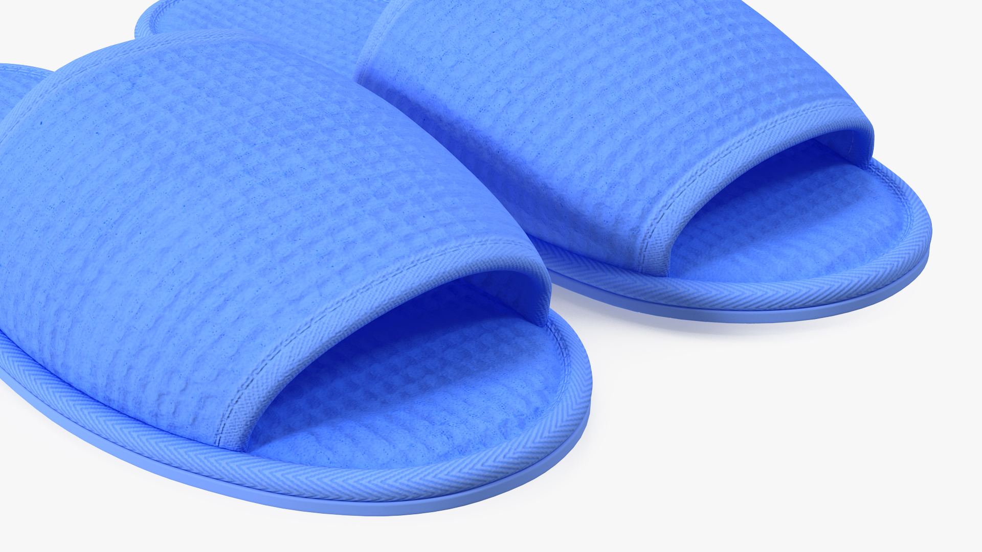 Waffled Hotel Slippers Blue 3D