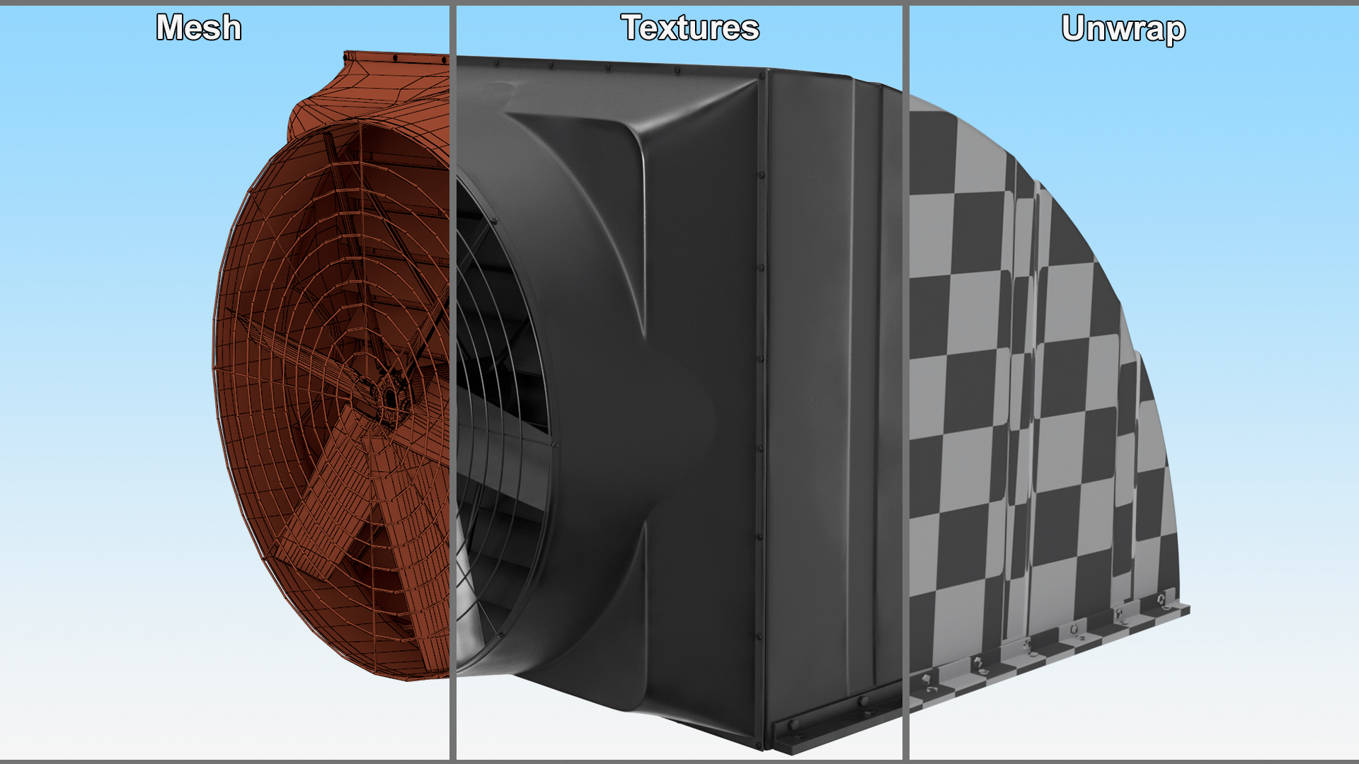 Roof Exhaust Ventilation Fan Black 3D model