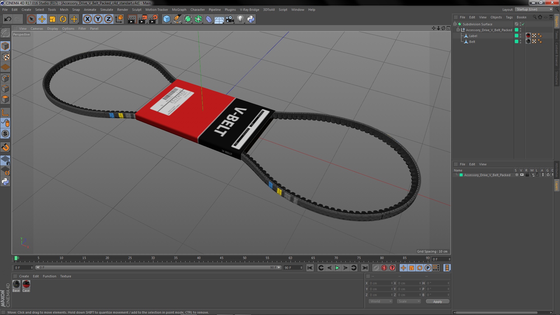 Accessory Drive V Belt Packed 3D model