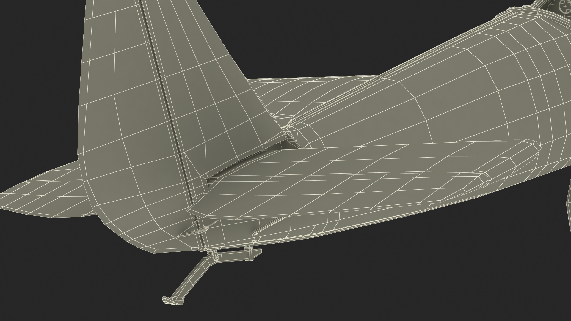 3D model Retro Airplane Rigged for Cinema 4D