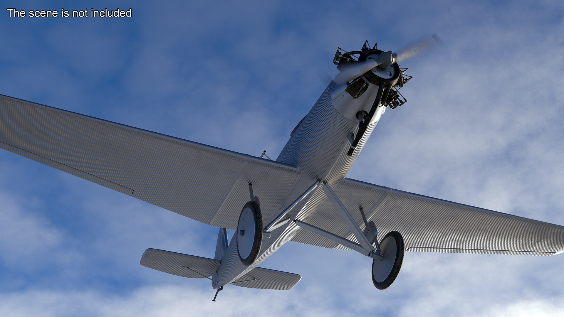 3D model Retro Airplane Rigged for Cinema 4D